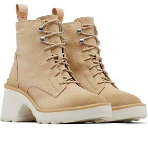 SOREL Women's Hi-Line Lace-Up Lug Combat Boots - US Size 5 1/2 - Ceramic - #890